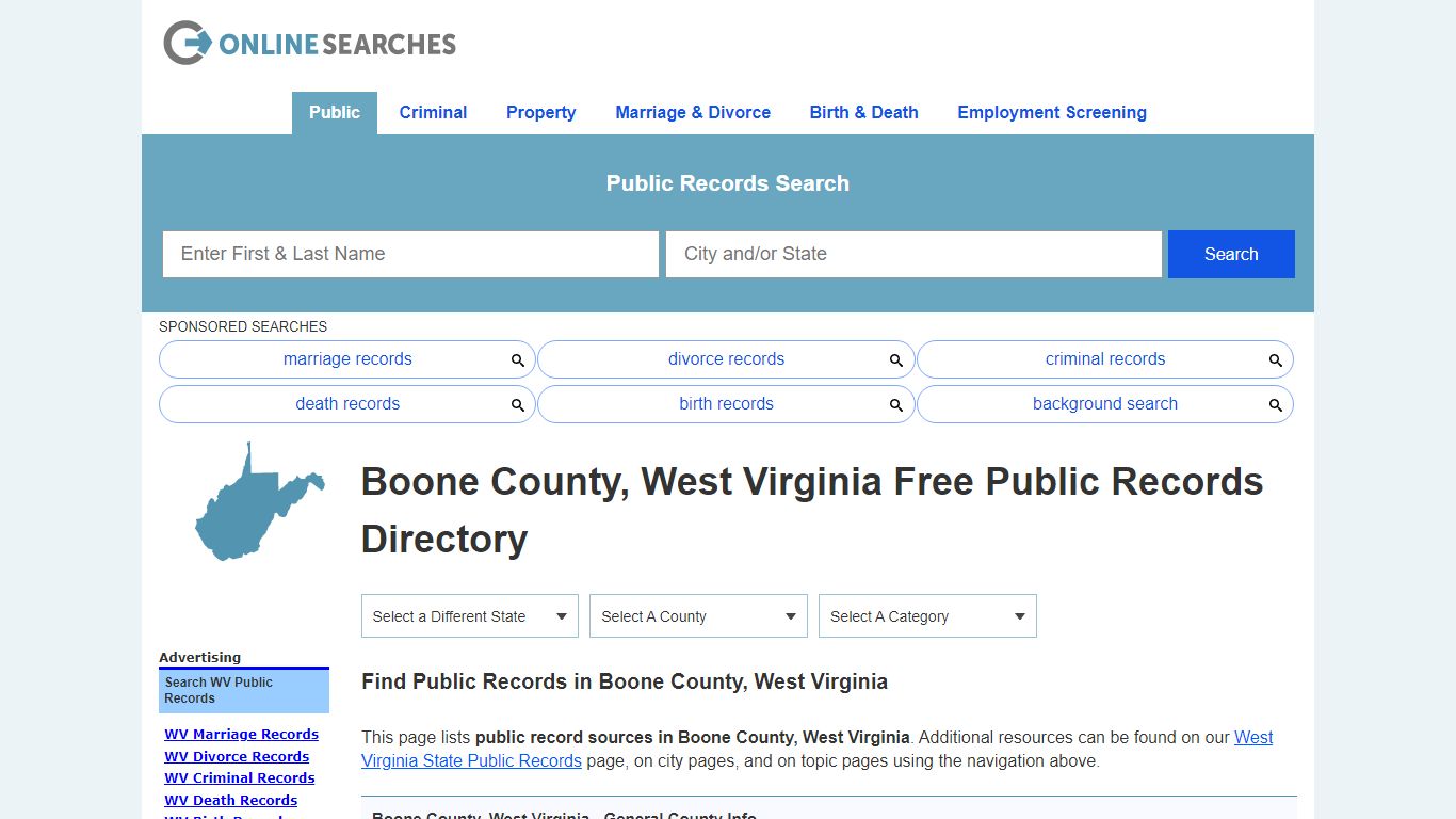 Boone County, West Virginia Public Records Directory