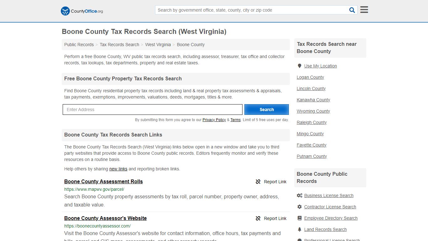 Boone County Tax Records Search (West Virginia) - County Office