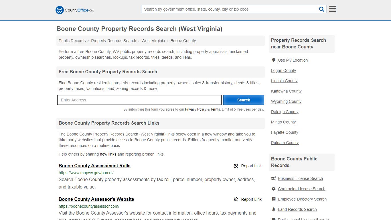 Boone County Property Records Search (West Virginia) - County Office