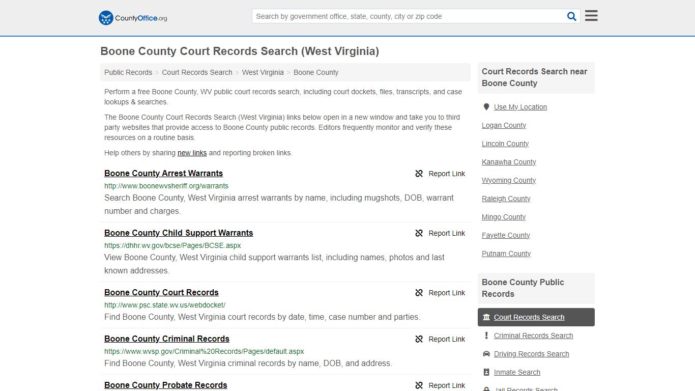 Court Records Search - Boone County, WV (Adoptions, Criminal, Child ...